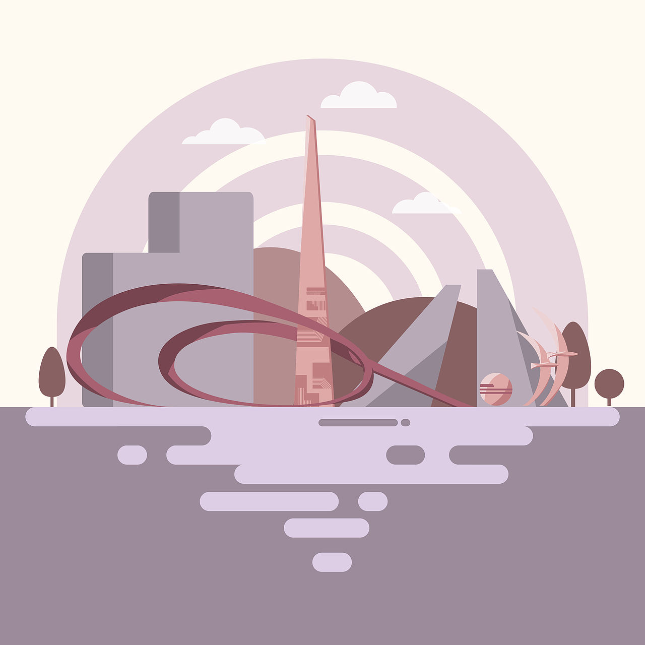 羊城新八景-AI插画（图ZMjM0ODg2NjA4） - 艺术插画 - 站酷设计师Janieee1原创素材 - 站酷ZCOOL