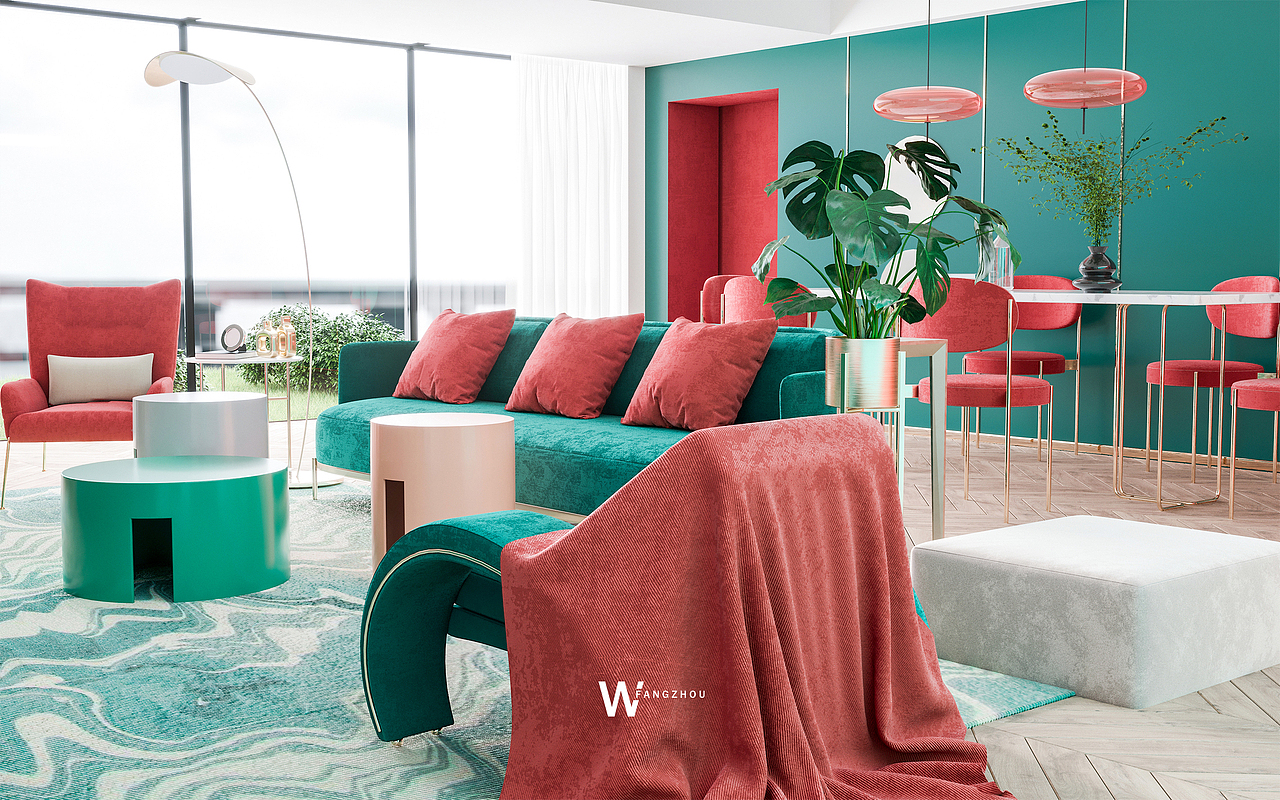 2019潘通流行色珊瑚橙之软装搭配设计