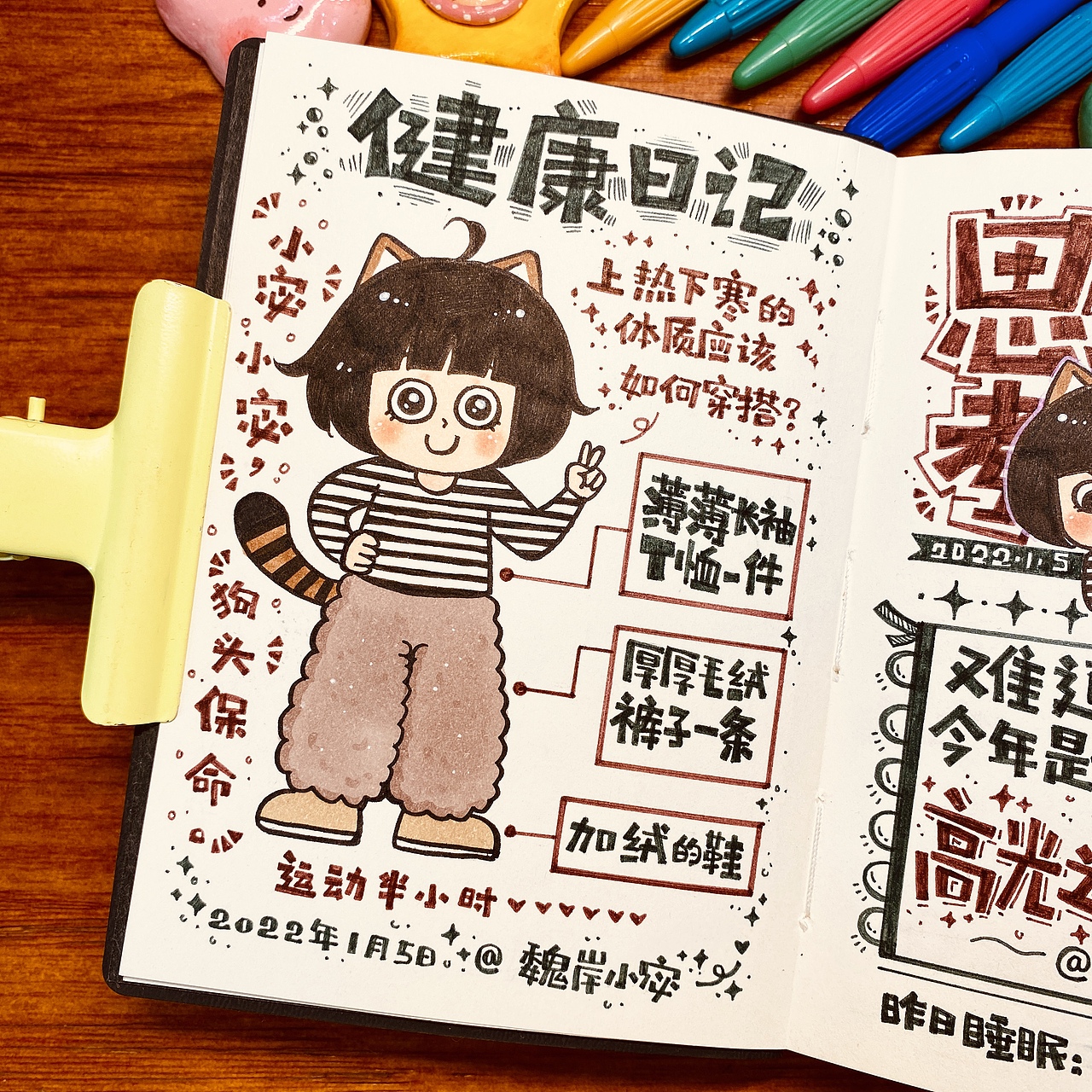 【画日记第4年】没想到我走在了时尚的最前沿……（图ZMzA4Njc0OTA4） - 绘本 - 站酷设计师魏岸小宓原创素材 - 站酷ZCOOL