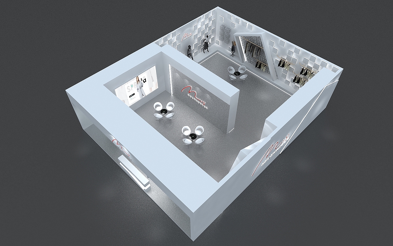 服装展位展会展台展览展点工装家装快闪店3d效果图设计