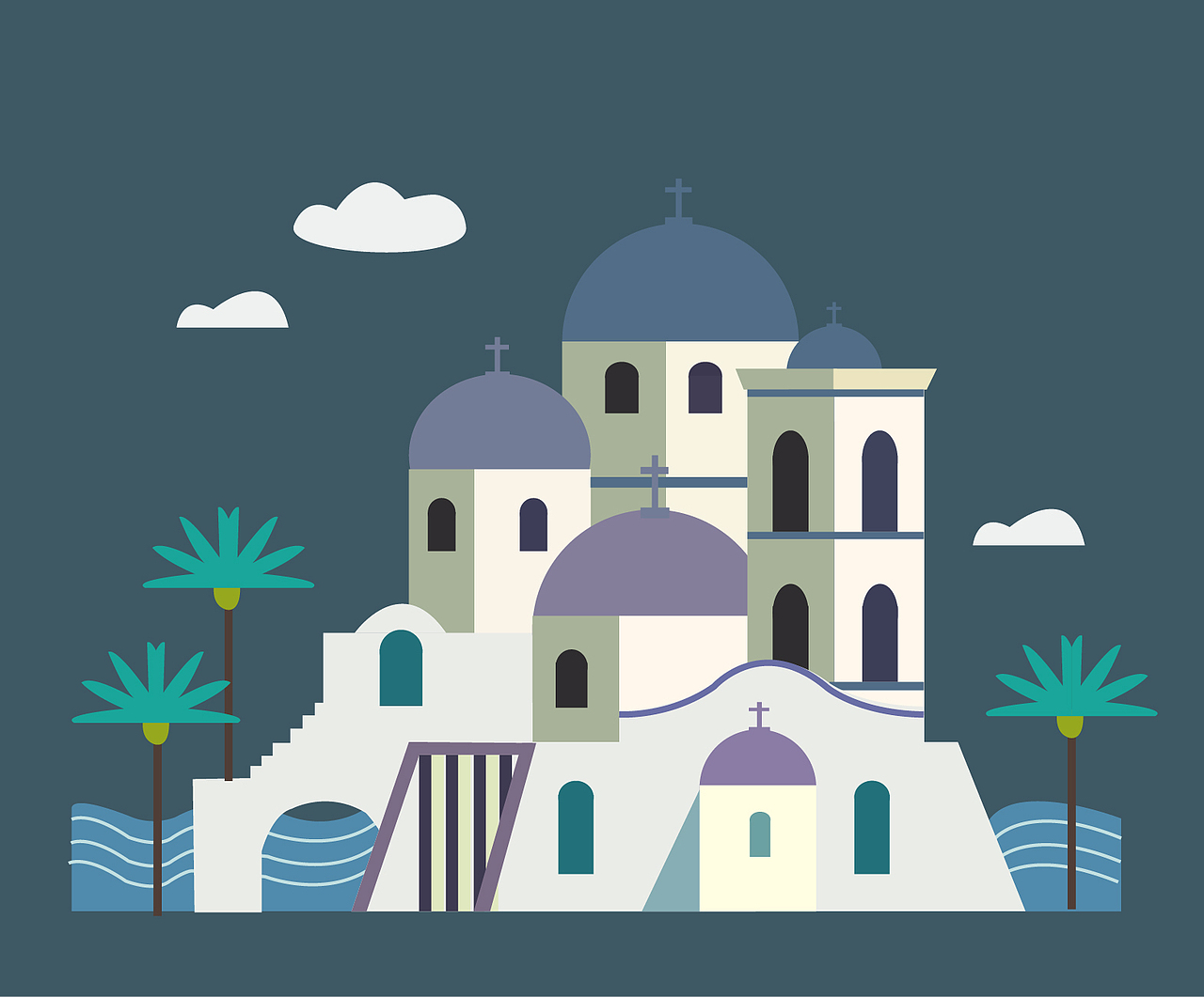 圣托里尼的房子【临摹】