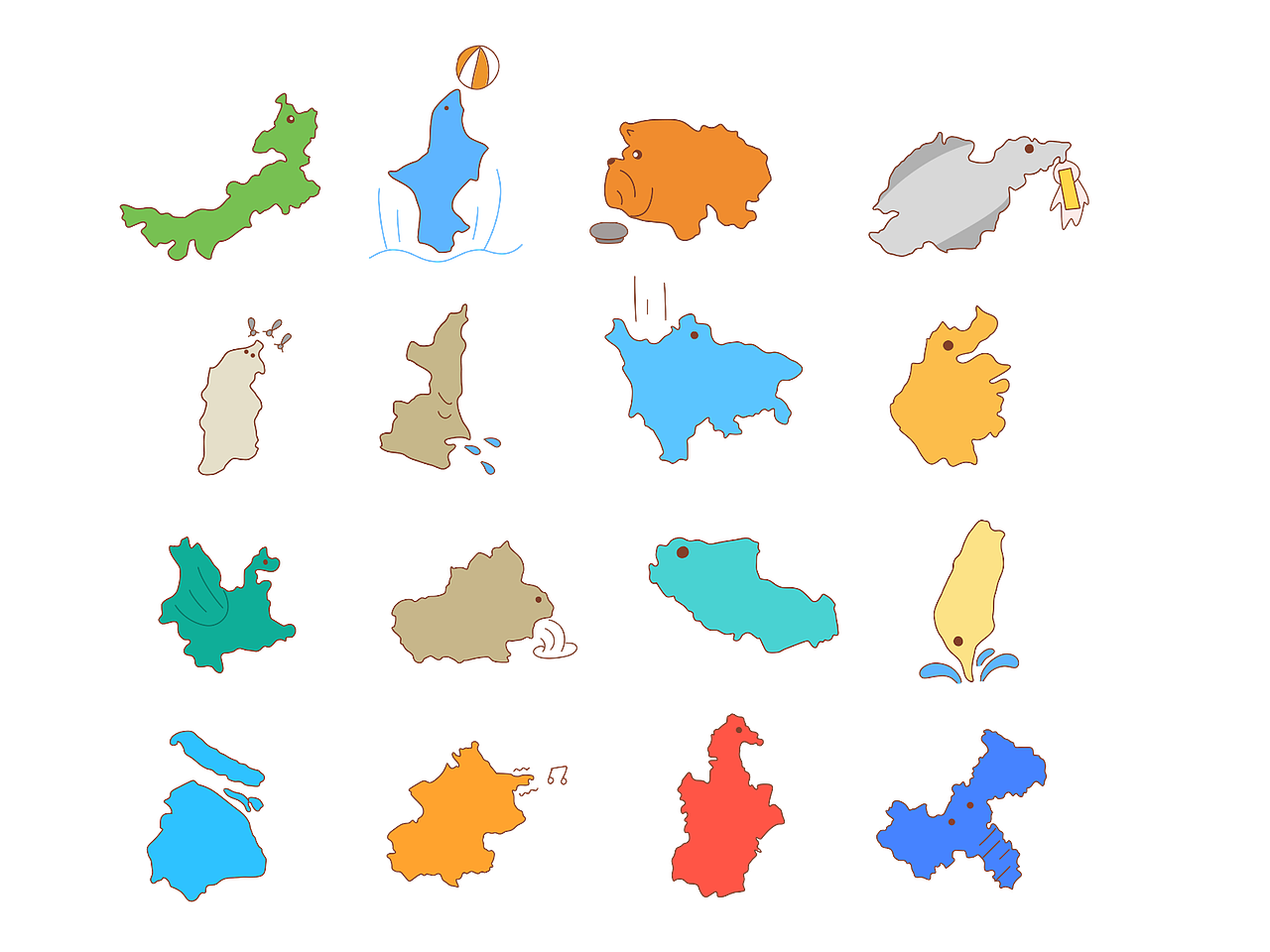 中国各省轮廓图(一)