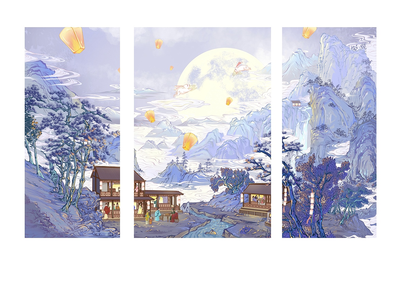 中秋佳节（图ZMjY2NDk0NDY4） - 商业插画 - 站酷设计师山也拾墨原创素材 - 站酷ZCOOL