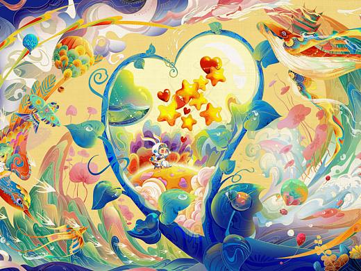 [心世界]——环游（个人主页-ZNjQ4MjI5NjQ=） - 商业插画 - 站酷设计师丰年FN原创素材 - 站酷ZCOOL