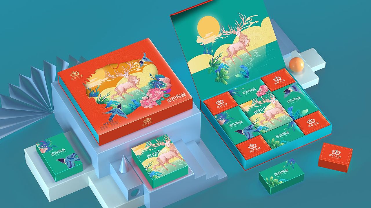 广州巨灵:华香园与凯萨皇冠2022月饼礼盒包装设计