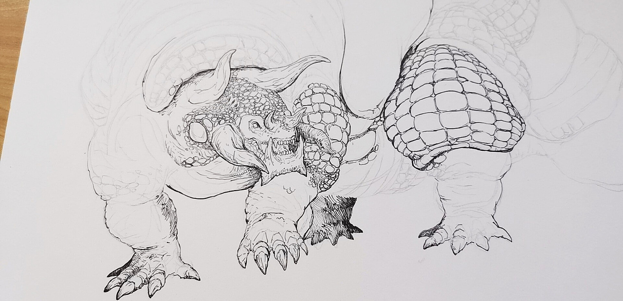 手绘根达亚生物 犰甲兽