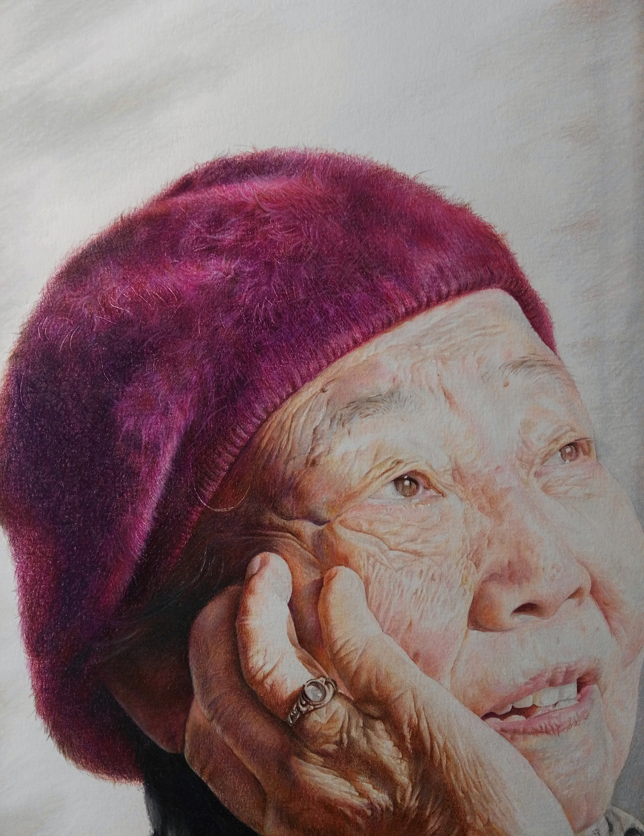 写实彩铅作品奶奶