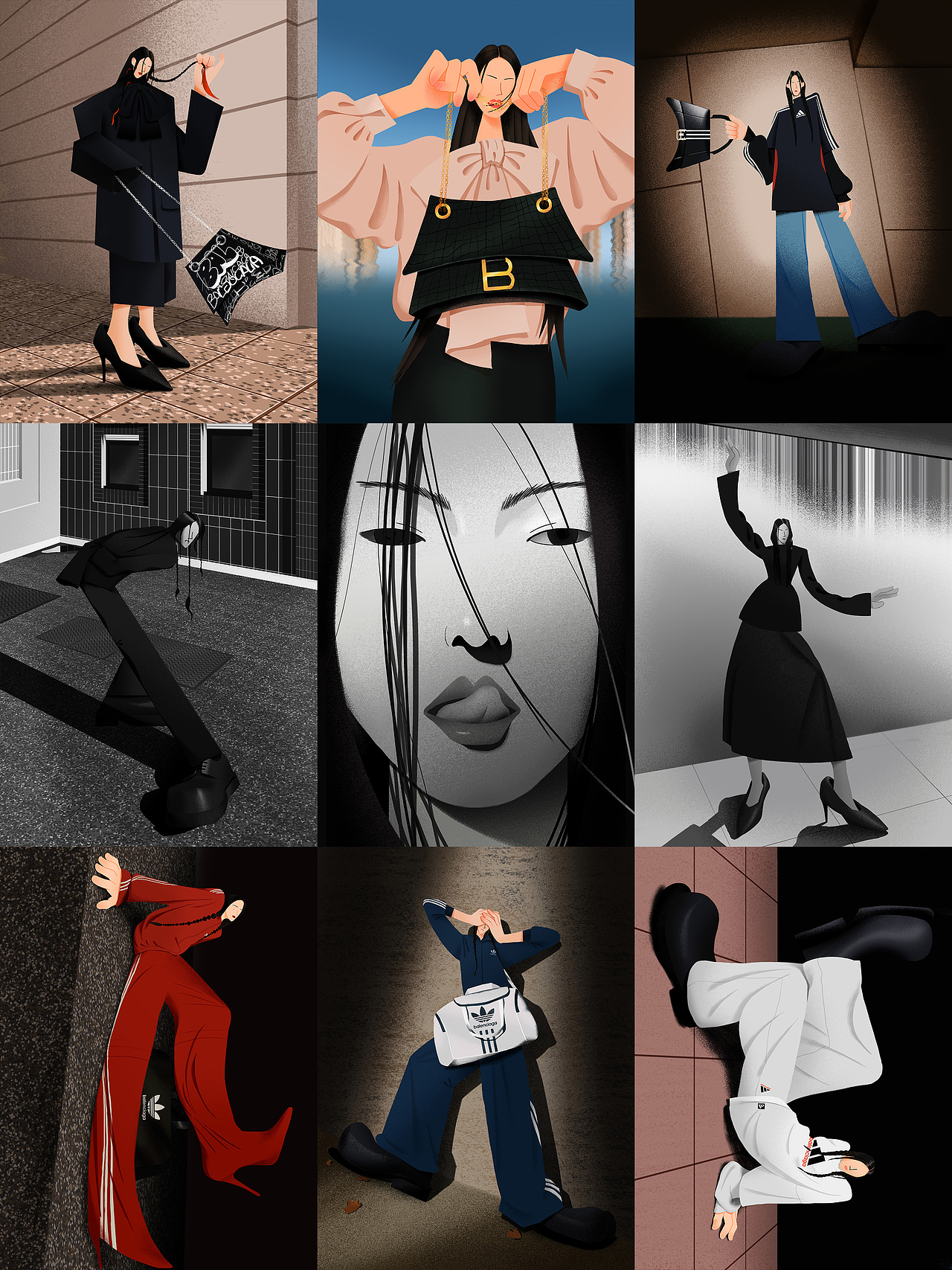 韩素希与巴黎世家（图ZMzU4NjA4MjUy） - 商业插画 - 站酷设计师李耳耳耳原创素材 - 站酷ZCOOL