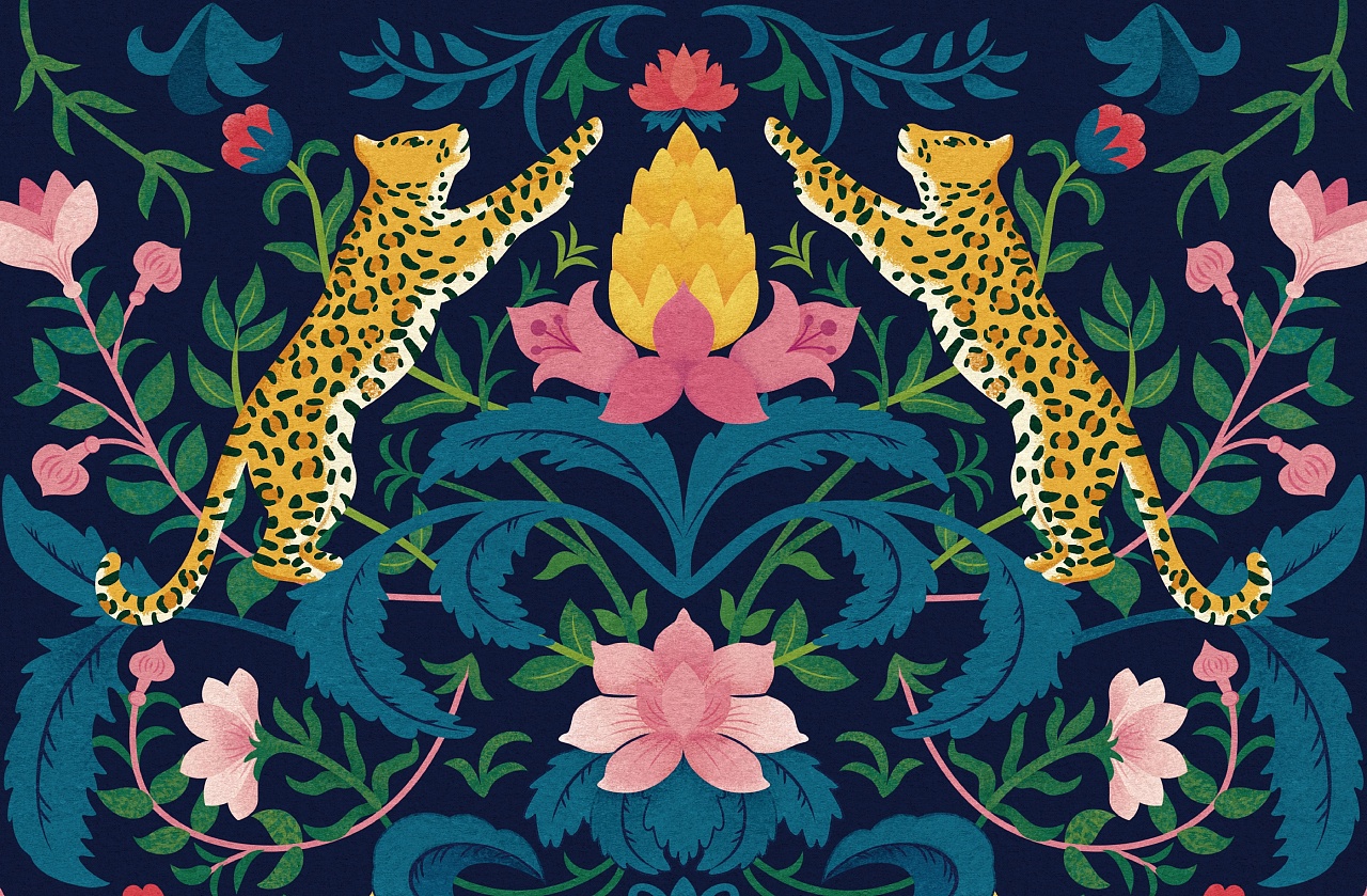 威廉莫里斯-花卉墙纸习作|插画|艺术插画|萝卜刀 - 临摹作品 - 站酷