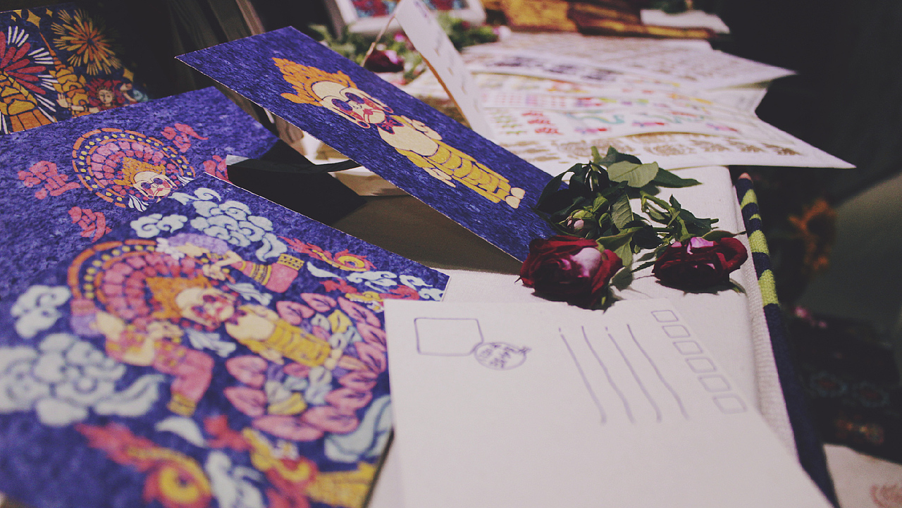 #毕设#以金水漏印形式傣族泼水节主题插画设计