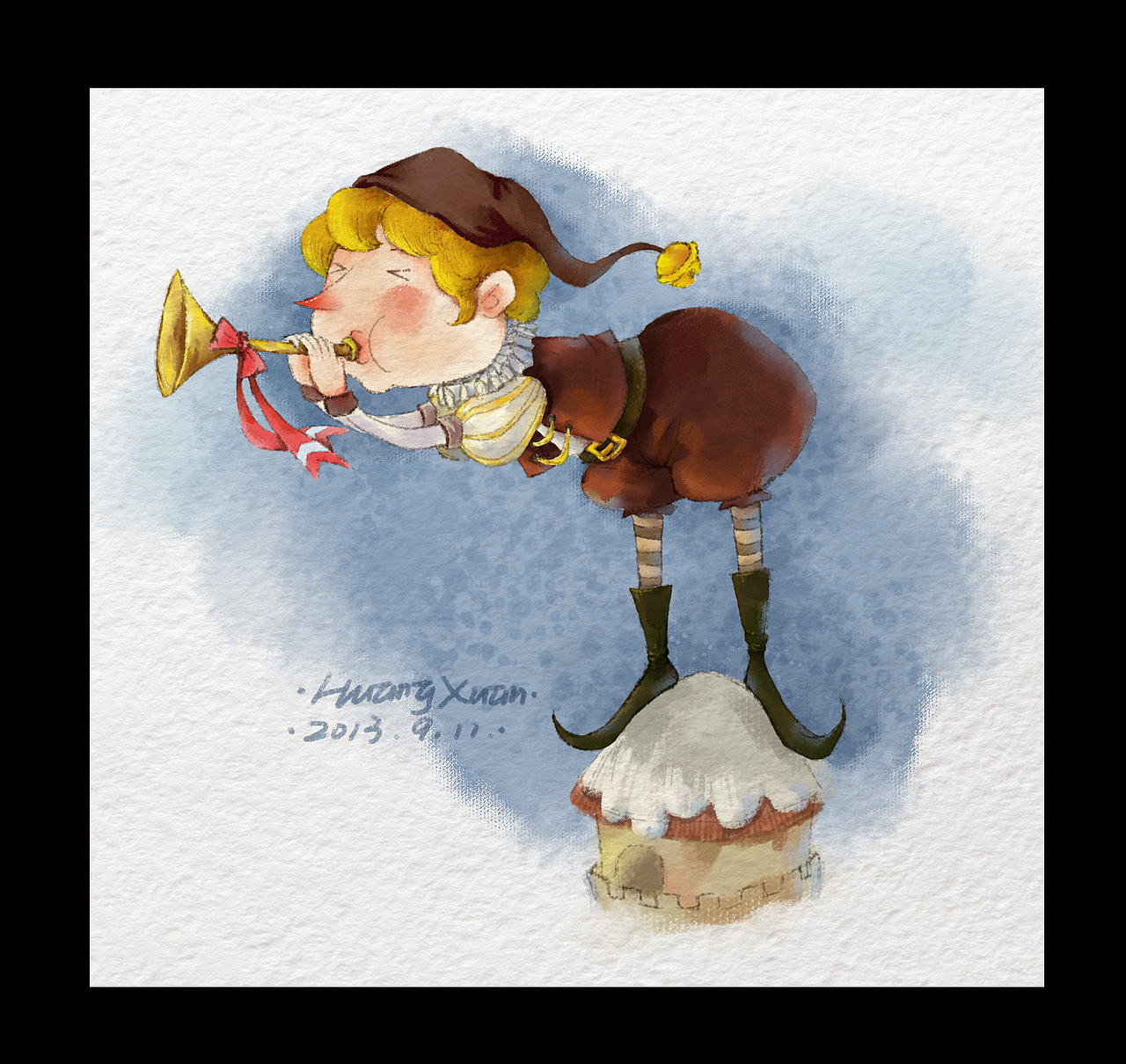 吹喇叭的小人|插画|儿童插画|二旋几_原创作品-站酷zcool