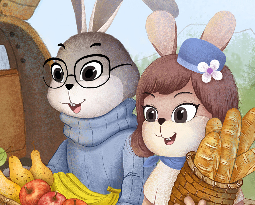 可爱的小兔子一家（图ZMTYyNTA5MDA4） - 绘本 - 站酷设计师坤坤插画原创素材 - 站酷ZCOOL
