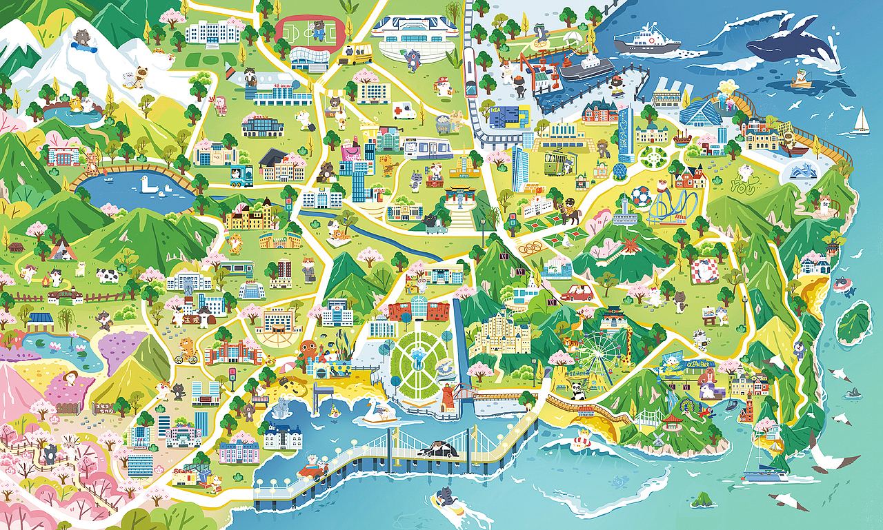 新版的大连地图 猫的世界 br>是不是超级可爱