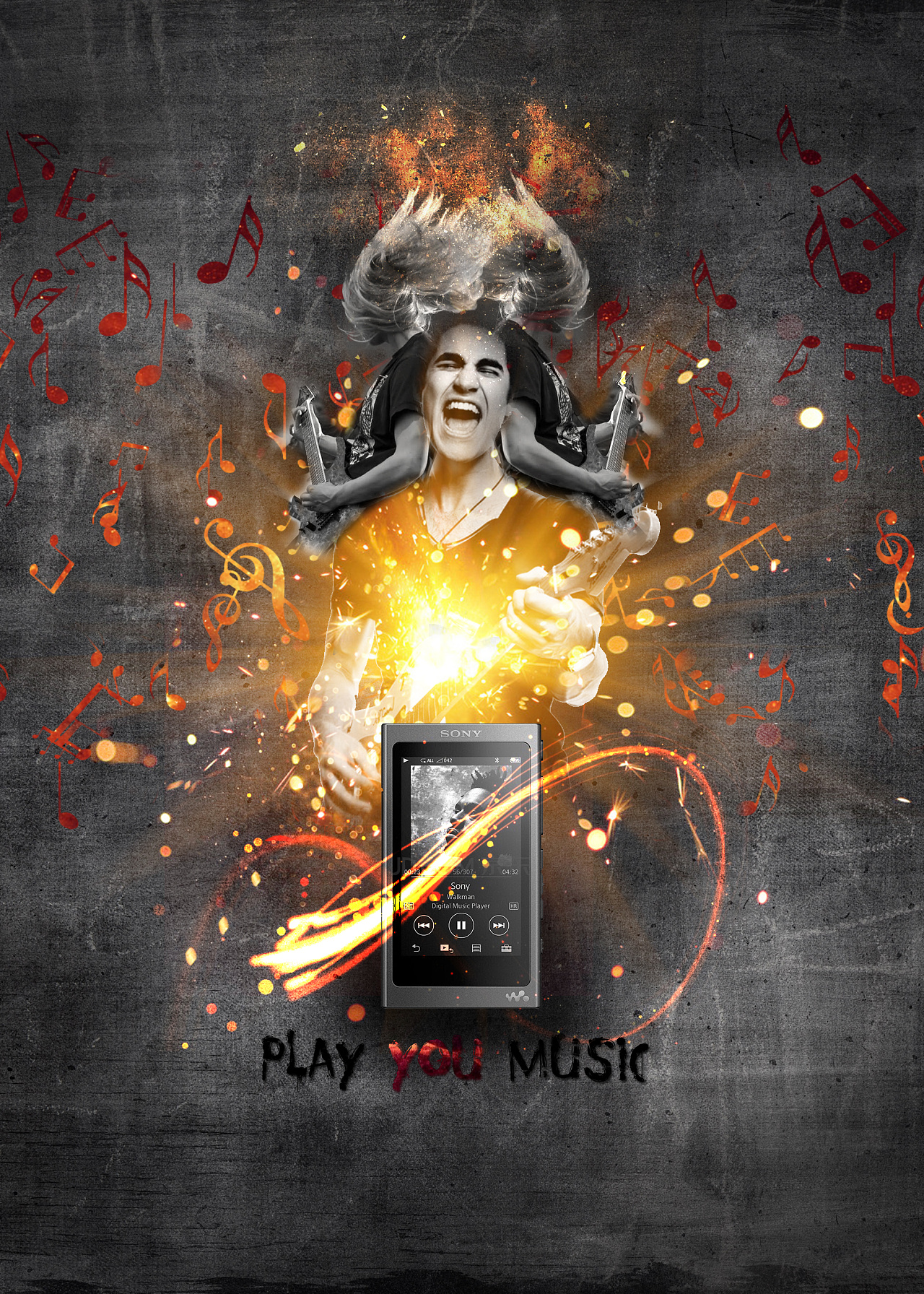 索尼播放器平面海报设计