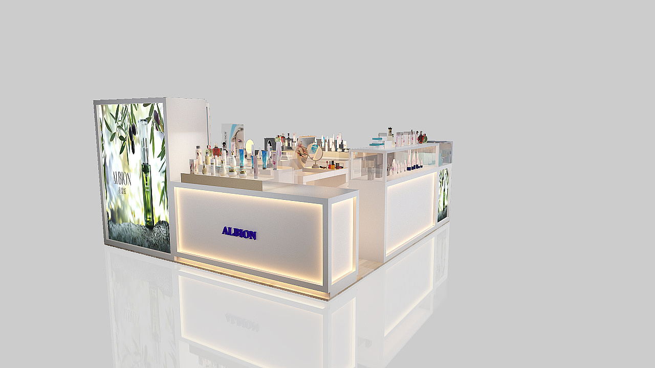 美妆产品展台效果图