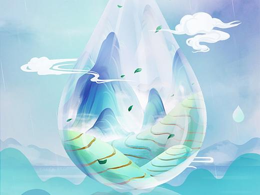 企宣节气手绘海报——谷雨