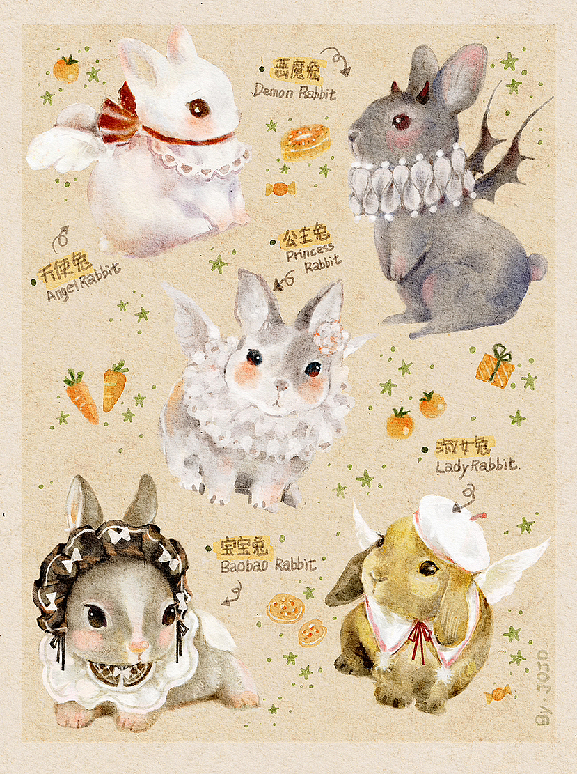 超萌的天使兔兔们