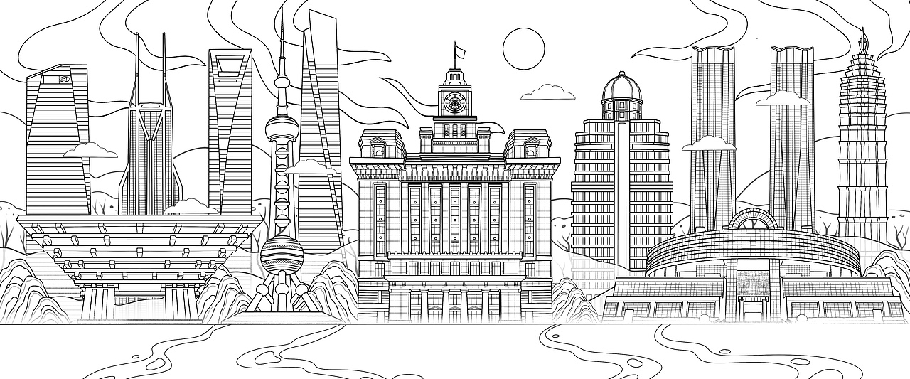 新国风国潮城市地标建筑插画合集（图ZMzcyNDYzMjI0） - 商业插画 - 站酷设计师烟雨韶华原创素材 - 站酷ZCOOL