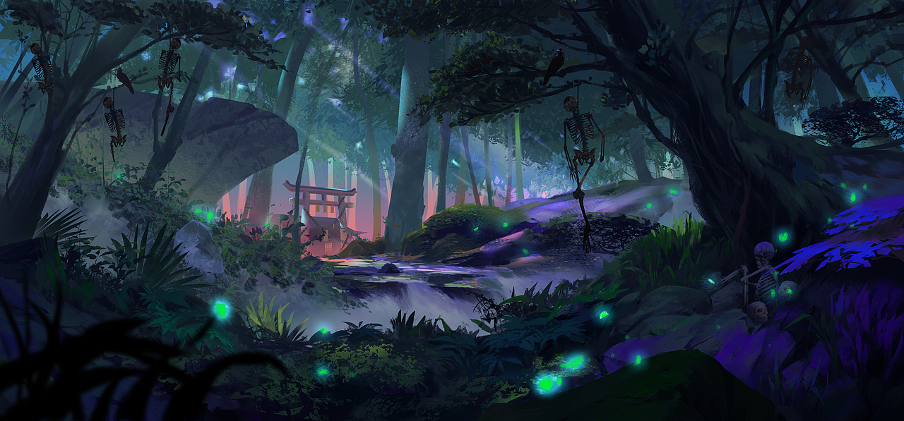 森林（时间变化）（图ZOTU0NDY0NTI=） - 游戏原画 - 站酷设计师JIAHONG_LUN原创素材 - 站酷ZCOOL