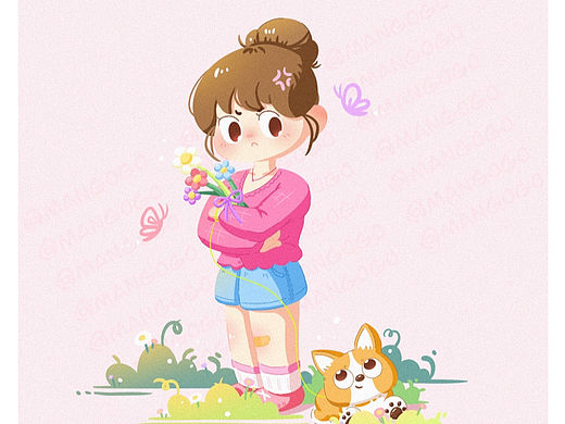 《Rosy和她的小柯基》（个人主页-ZNjI3OTY2MzY=） - 创作习作 - 站酷设计师妍咔咔原创素材 - 站酷ZCOOL