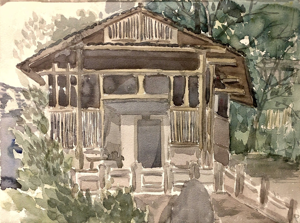 四川上里古镇水彩写生