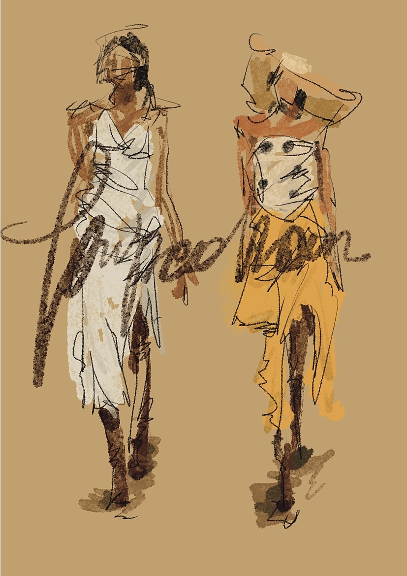 时尚插画61时装画61手绘服装设计效果图