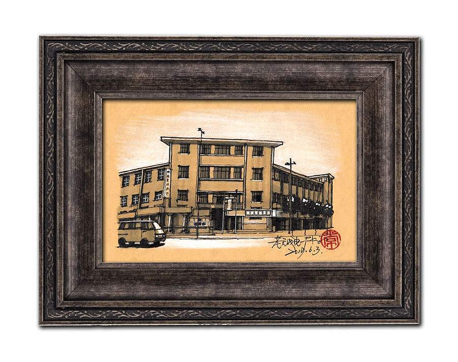 手绘邯郸老建筑