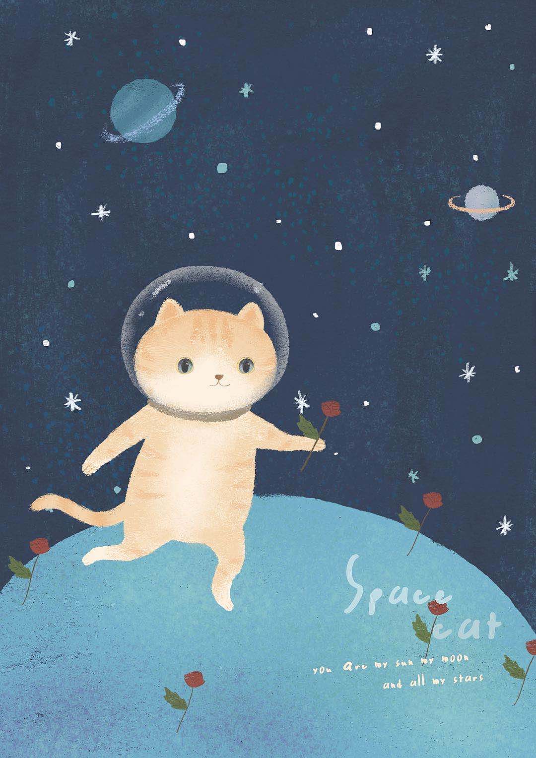 太空猫系列（图ZMjEwNTA4NDI4） - 艺术插画 - 站酷设计师抠头怪asan原创素材 - 站酷ZCOOL