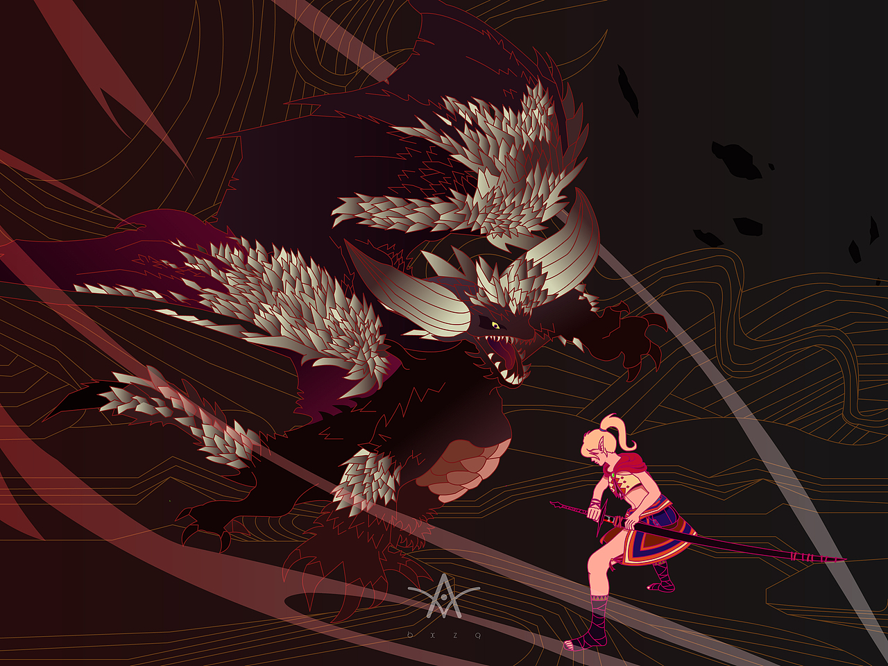 怪物猎人-居合（图ZMjMyODg4MjAw） - 创作习作 - 站酷设计师不想早起的Ai原创素材 - 站酷ZCOOL