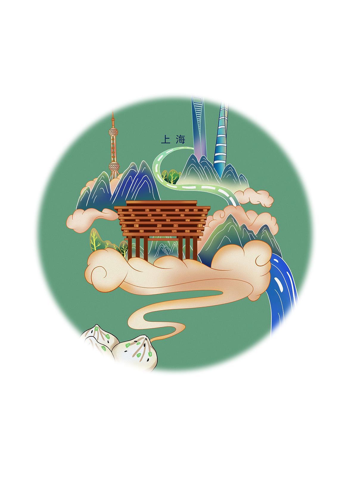 毕业设计 国潮城市插画