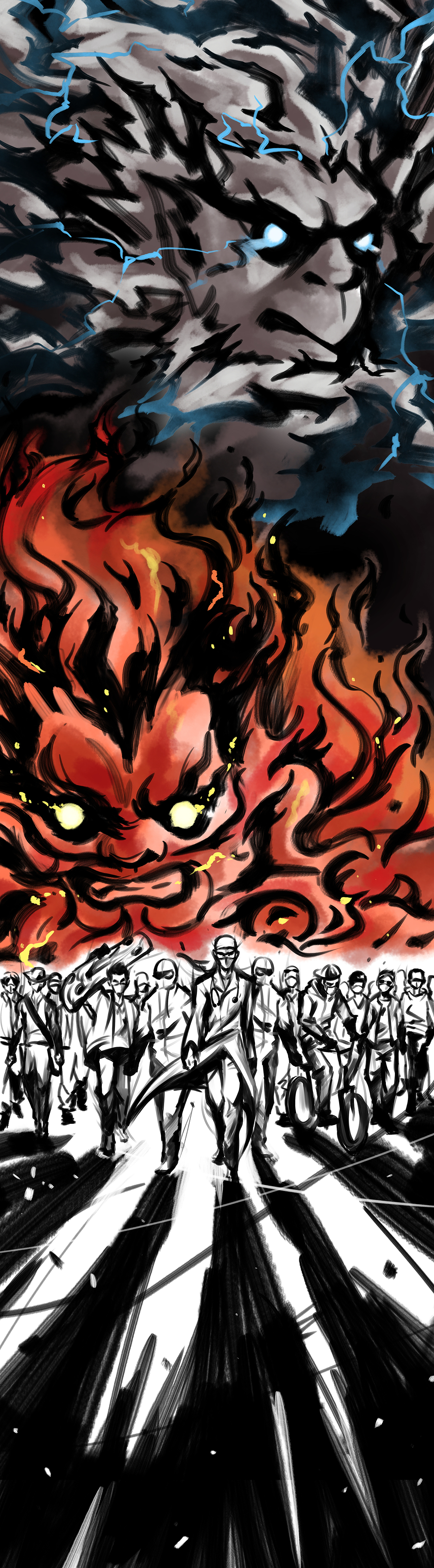 雷神山和火神山参见|插画|商业插画|黑法师_li_原创作品-站酷zcool