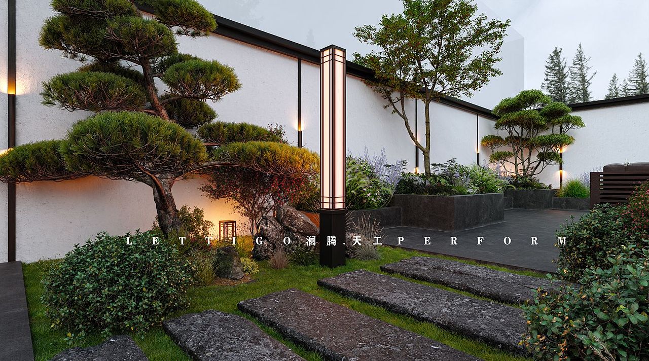 新中式花园庭院景观园林设计（图ZMzQzOTc5MjY0） - 景观设计 - 站酷设计师DesignerZtt186原创素材 - 站酷ZCOOL