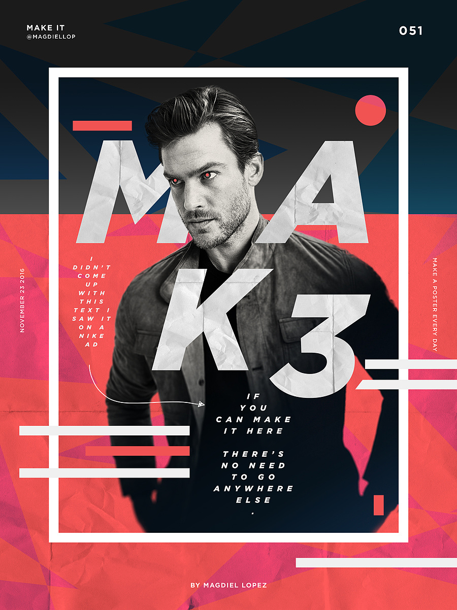 虚实色彩结合人物海报