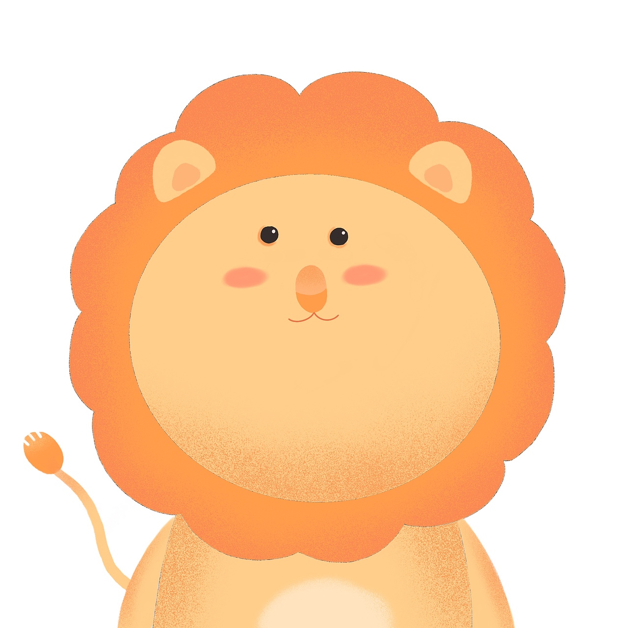 卡通动物大头插画