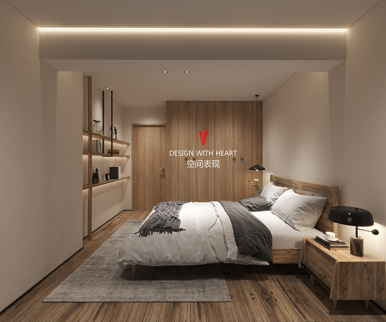 v8空间表现|现代简约工装客厅赏析