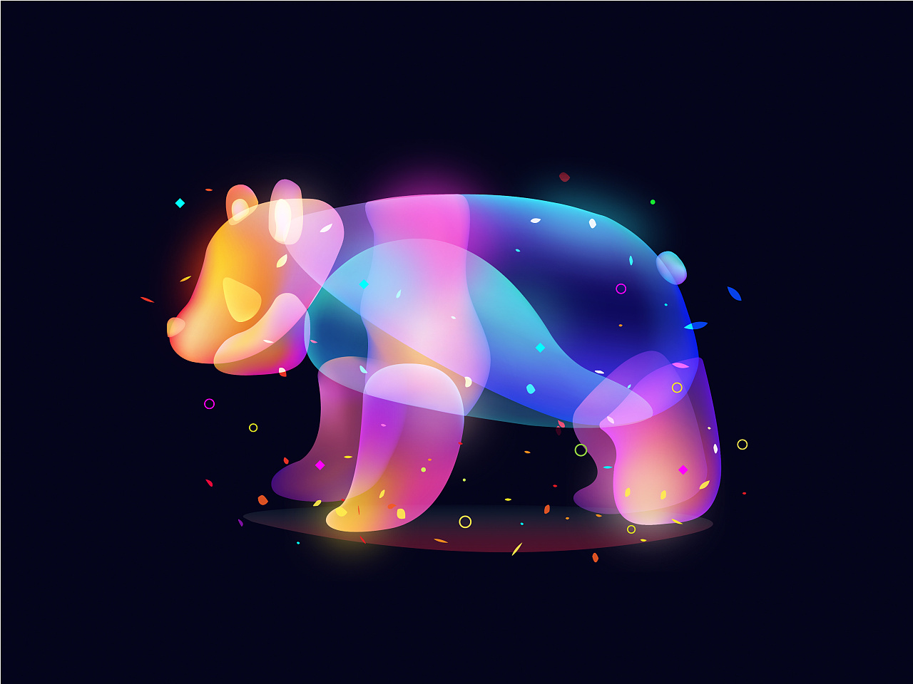 原创| 幻彩渐变熊猫