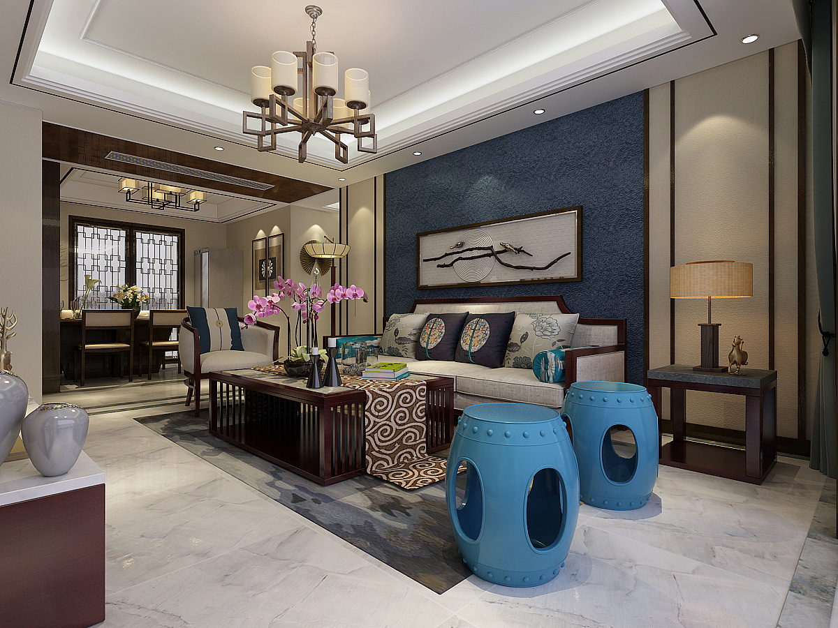 保定【未来花郡】135平中国风装修效果图