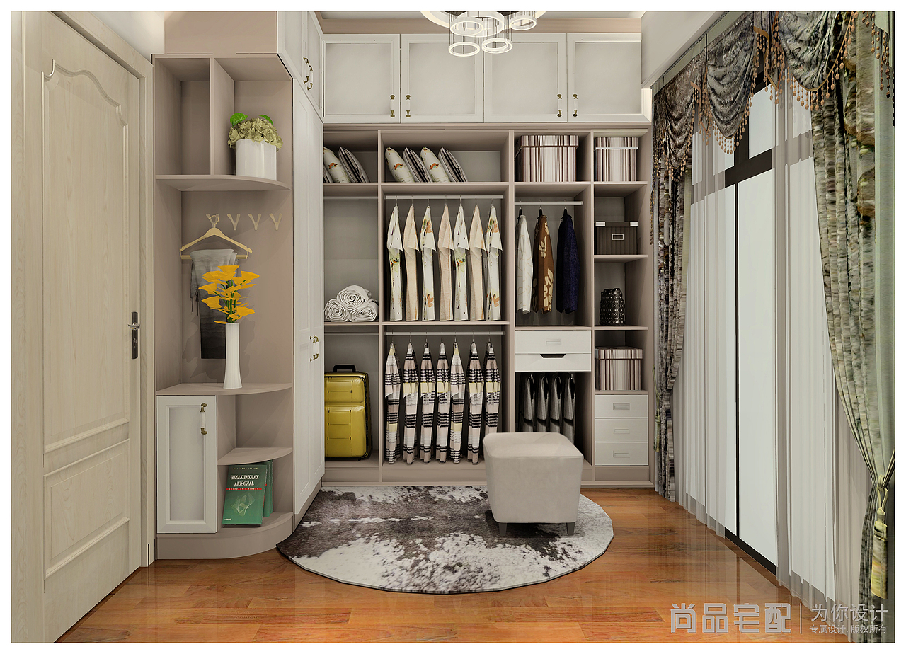 High-end bright.Atmosphere 高贵特殊衣帽间设计