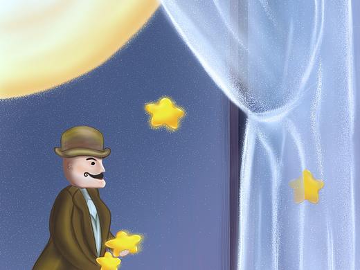 講個(gè)故事給星星聽（個(gè)人主頁-ZNDExMTEwMDQ=） - 商業(yè)插畫 - 站酷設(shè)計(jì)師蒲公公英子原創(chuàng)素材 - 站酷ZCOOL