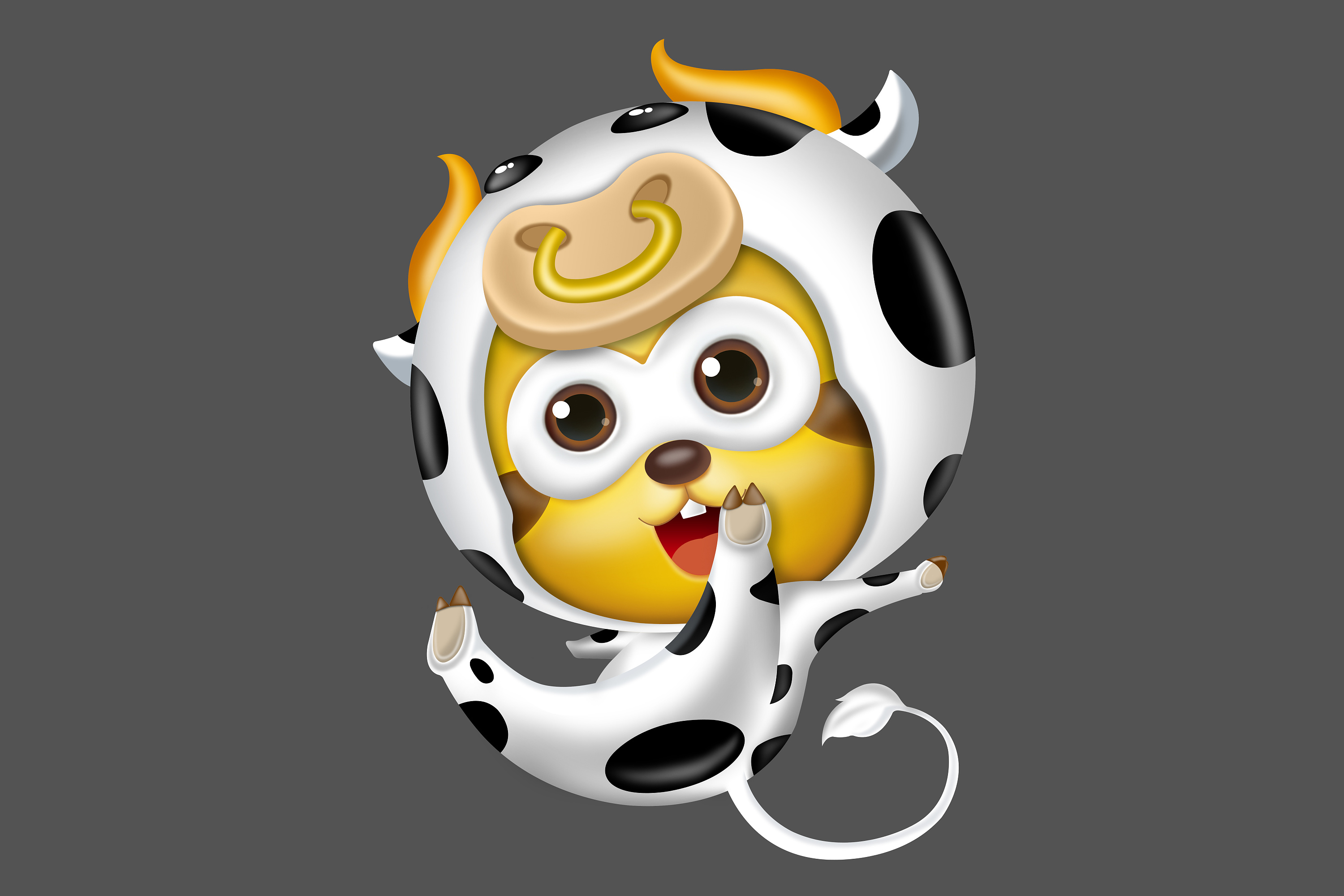 小小小浣熊奶牛|平面|ip形象|1笔1画 - 原创作品 - 站酷 (zcool)