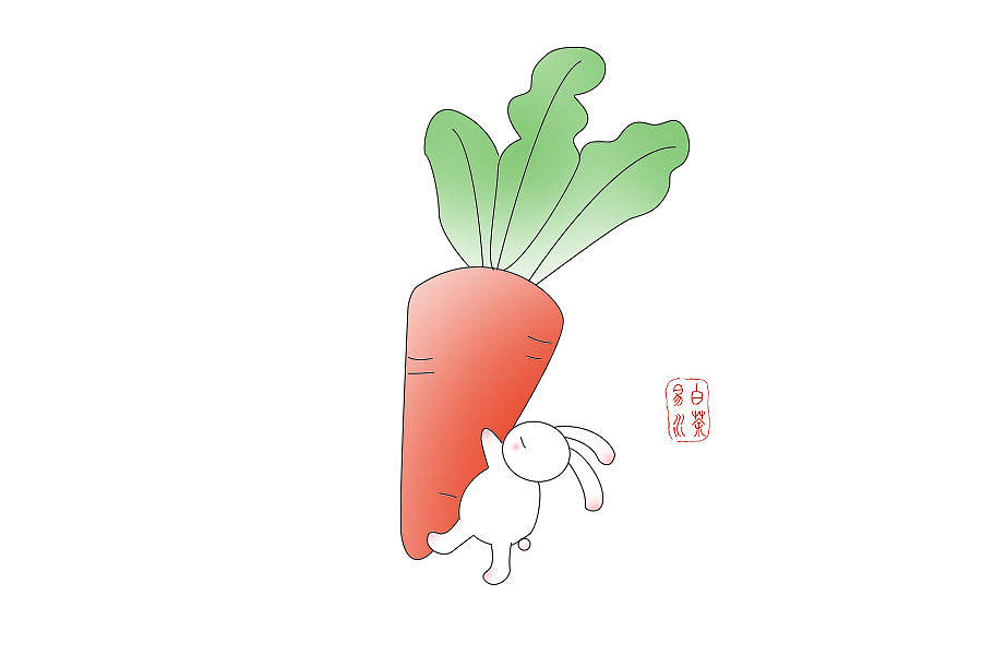 简笔画:结缘兔（图ZMTU0ODcxMzg4） - 儿童插画 - 站酷设计师亥时初原创素材 - 站酷ZCOOL