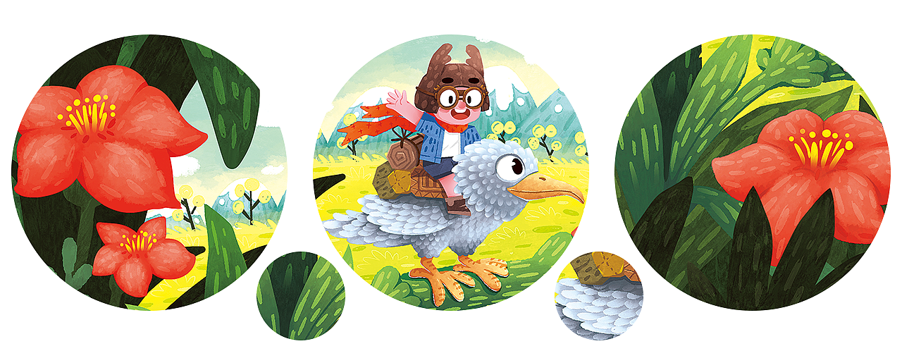 儿童插画<花丛历险记>