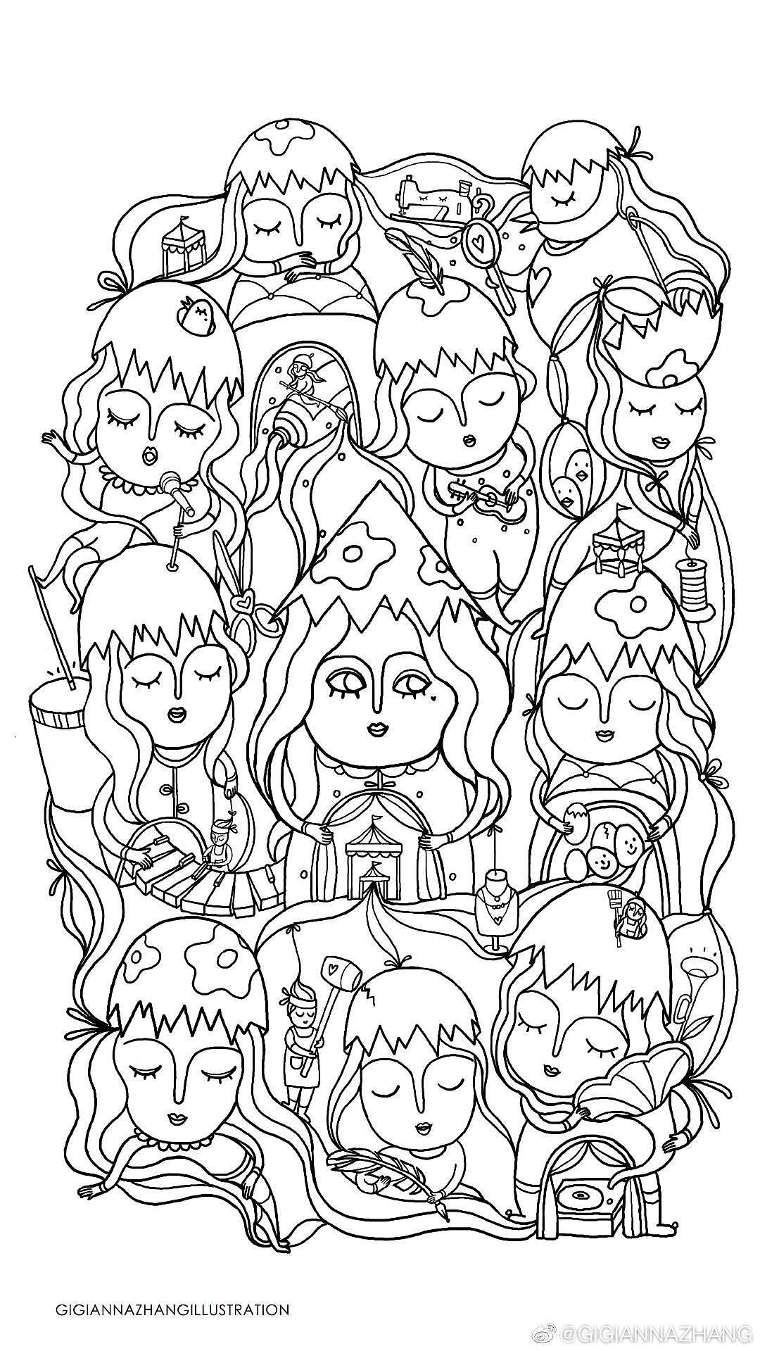 鸡蛋青年节海报插画和国际3D打印节插画以及黑白线稿