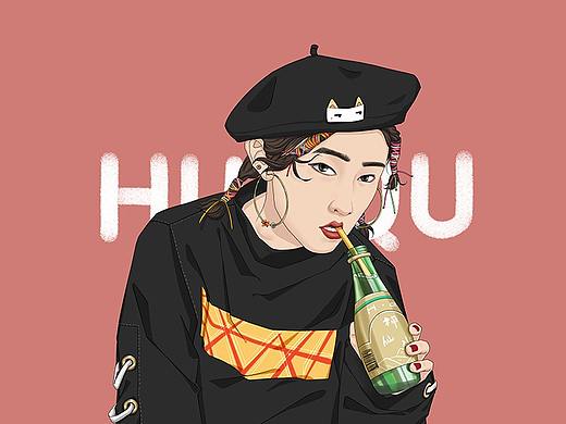 人物插画头像-酷酷女孩2