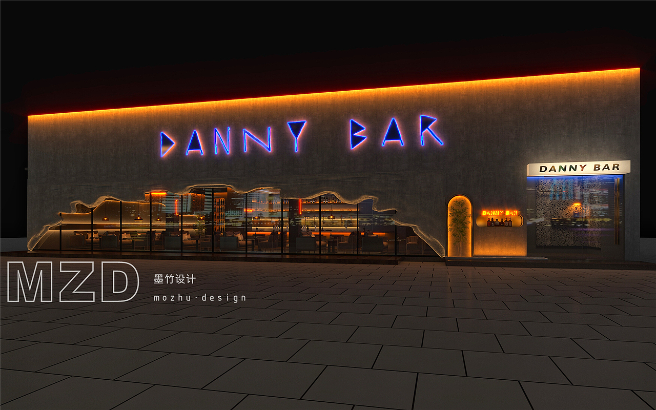 成都威士忌酒吧设计|河池danny whisky bar门头设计效果图