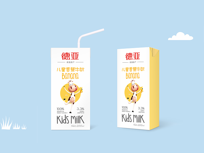 德亚-儿童牛奶包装（图ZOTc4OTExNTY=） - 包装 - 站酷设计师李华清_设计原创素材 - 站酷ZCOOL