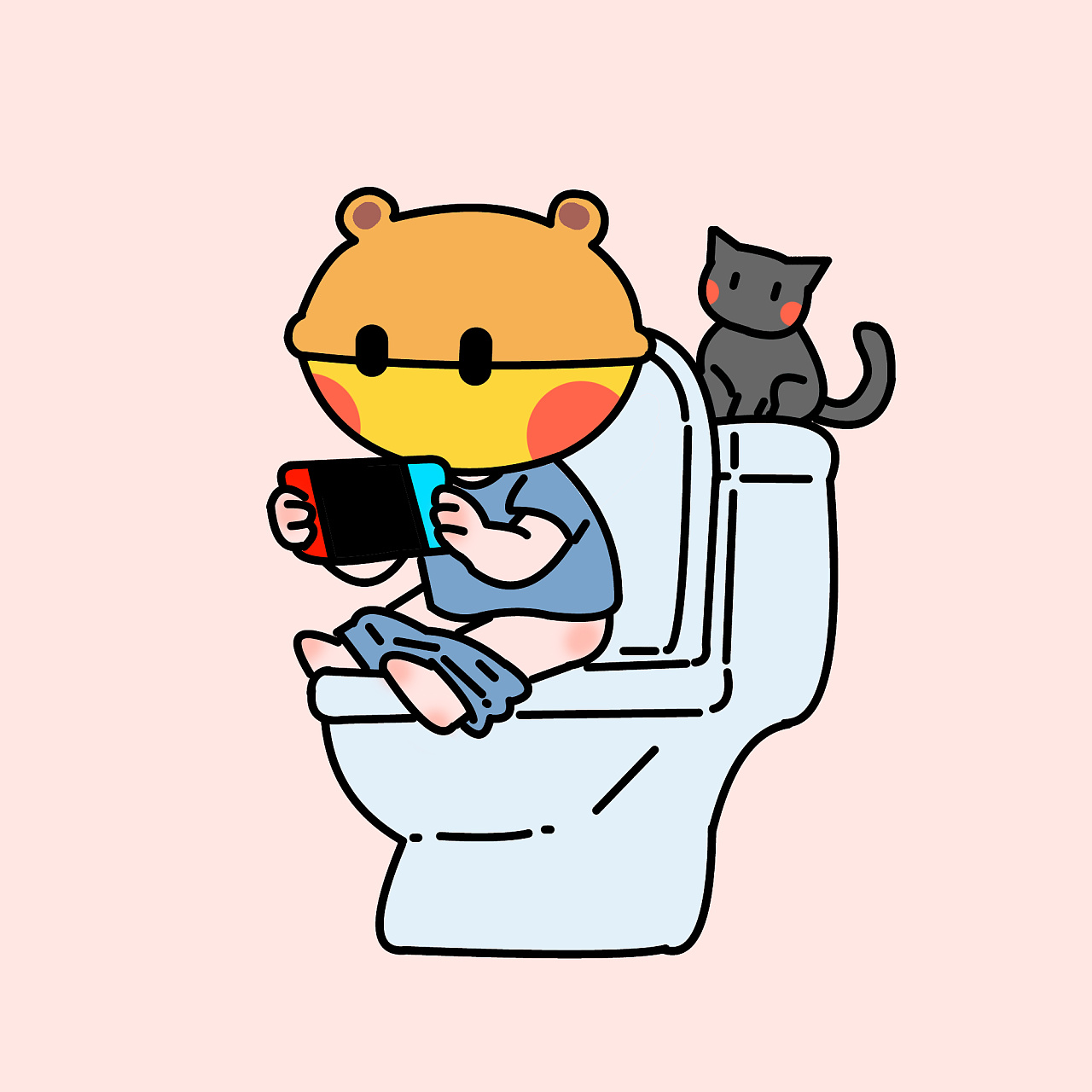 上厕所|插画|创作习作|呼啦啦小风筝 - 原创作品 - 站酷 (zcool)