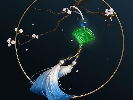 #匠人绘教程#古风玉石吊坠绘制教程