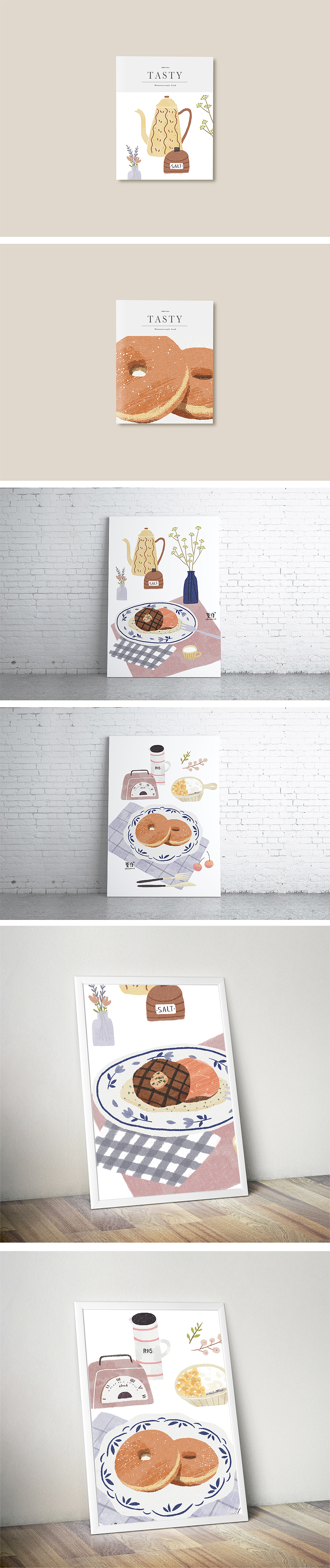 西餐美食插画一组（图ZODk3Nzg1MjA=） - 创作习作 - 站酷设计师栗绛原创素材 - 站酷ZCOOL