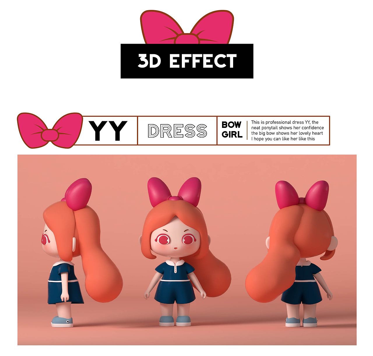 蝴蝶结女孩 | BOW GIRL |原创IP设计（图ZMjc0NjAzNzg0） - IP形象 - 站酷设计师兔小颖原创素材 - 站酷ZCOOL